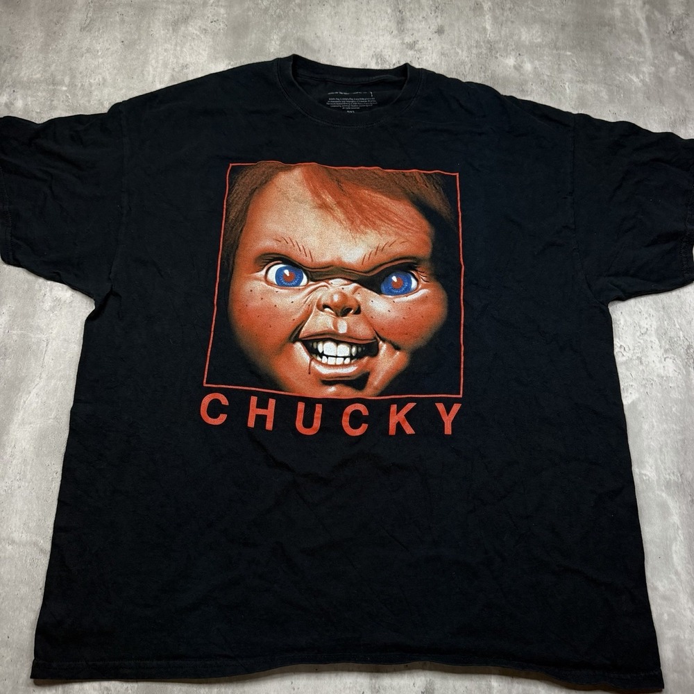 Chucky T Shirt Mens Size XXL Black Graphic Child's Play Short Sleeve Halloween